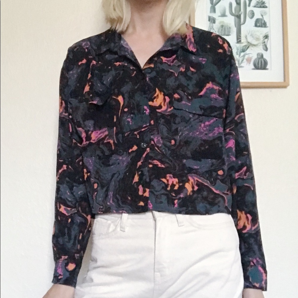 Monki Marble Print Shirt